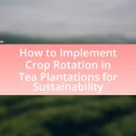 How to Implement Crop Rotation in Tea Plantations for Sustainability