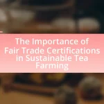 The Importance of Fair Trade Certifications in Sustainable Tea Farming