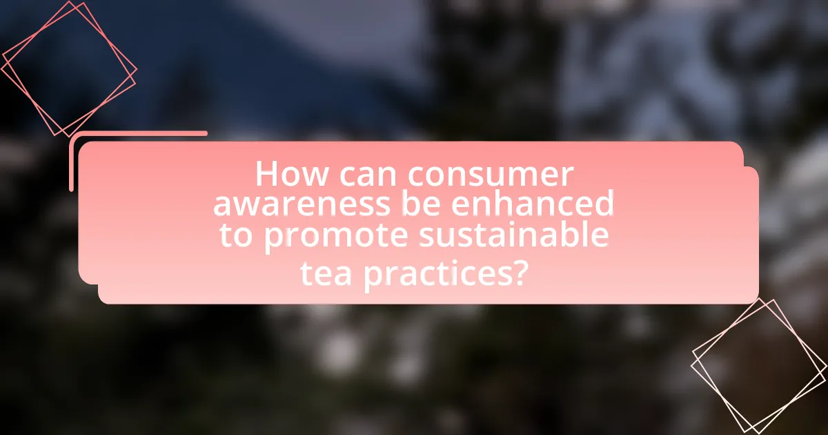 How can consumer awareness be enhanced to promote sustainable tea practices?