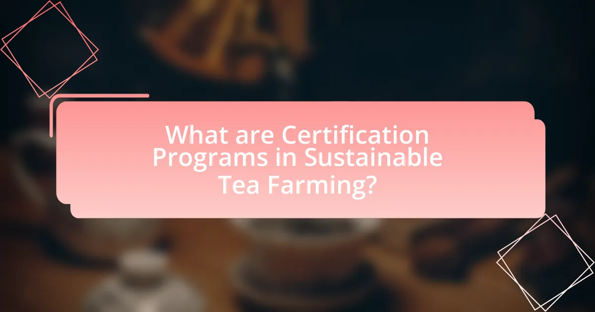 What are Certification Programs in Sustainable Tea Farming?