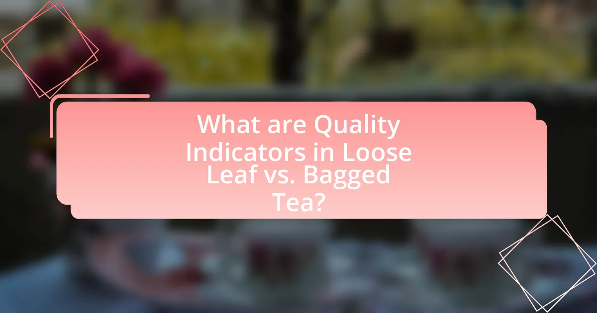 What are Quality Indicators in Loose Leaf vs. Bagged Tea?