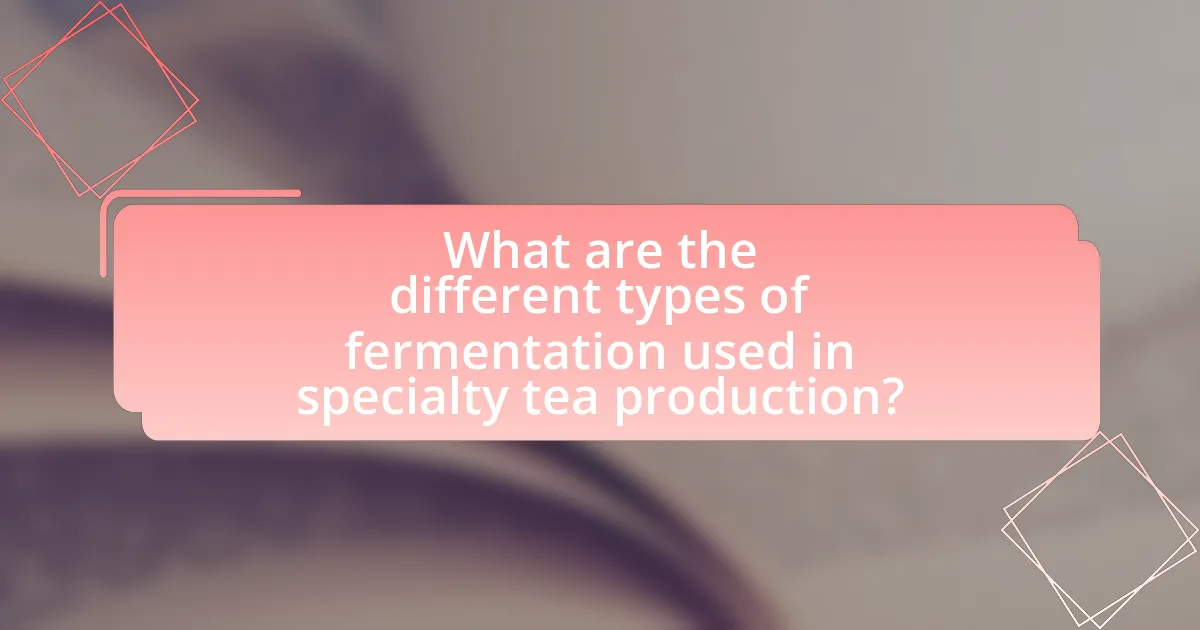 What are the different types of fermentation used in specialty tea production?