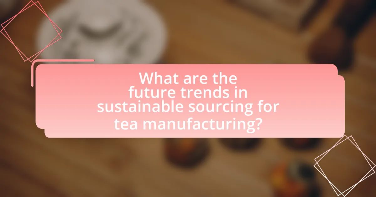 What are the future trends in sustainable sourcing for tea manufacturing?