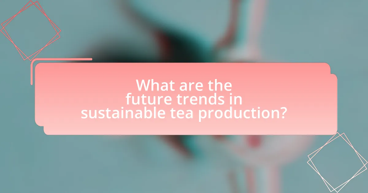 What are the future trends in sustainable tea production?