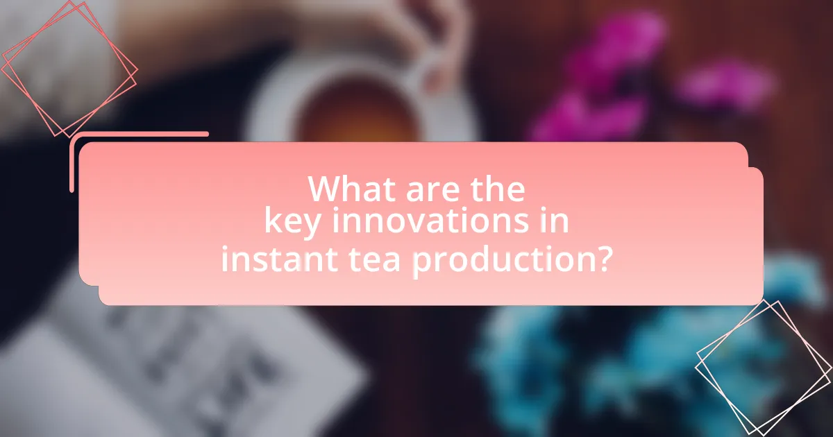 What are the key innovations in instant tea production?