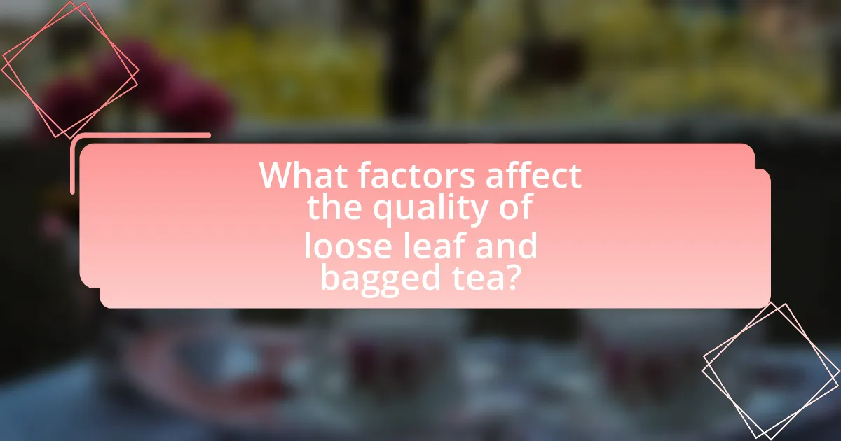 What factors affect the quality of loose leaf and bagged tea?