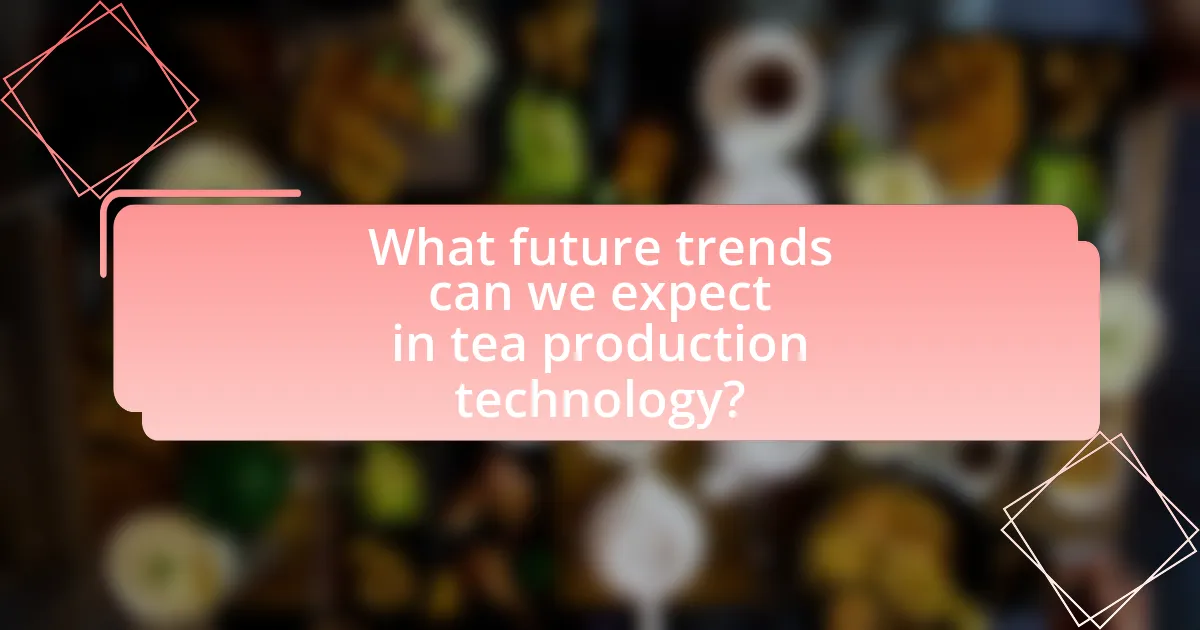 What future trends can we expect in tea production technology?