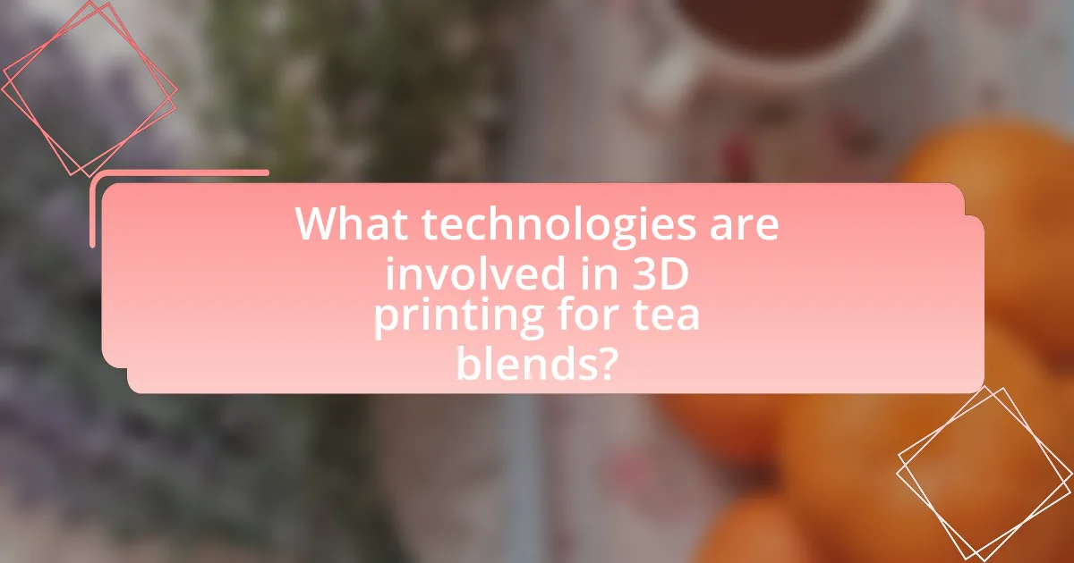 What technologies are involved in 3D printing for tea blends?